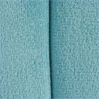 Ottoman 16'' Round Braided Contemporary Sky Blue Velvet by LumiSource | Sky Blue | Velvet