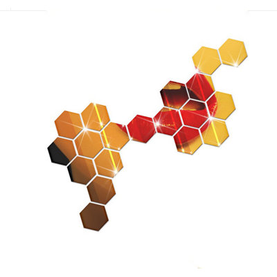 12Pcs Mirror Hexagon Vinyl Removable Wall Sticker Decal Home Decor Art