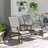 Patio Glider Bench With - Coating And Mesh - Gray Outdoor Chair Waterproof Seat