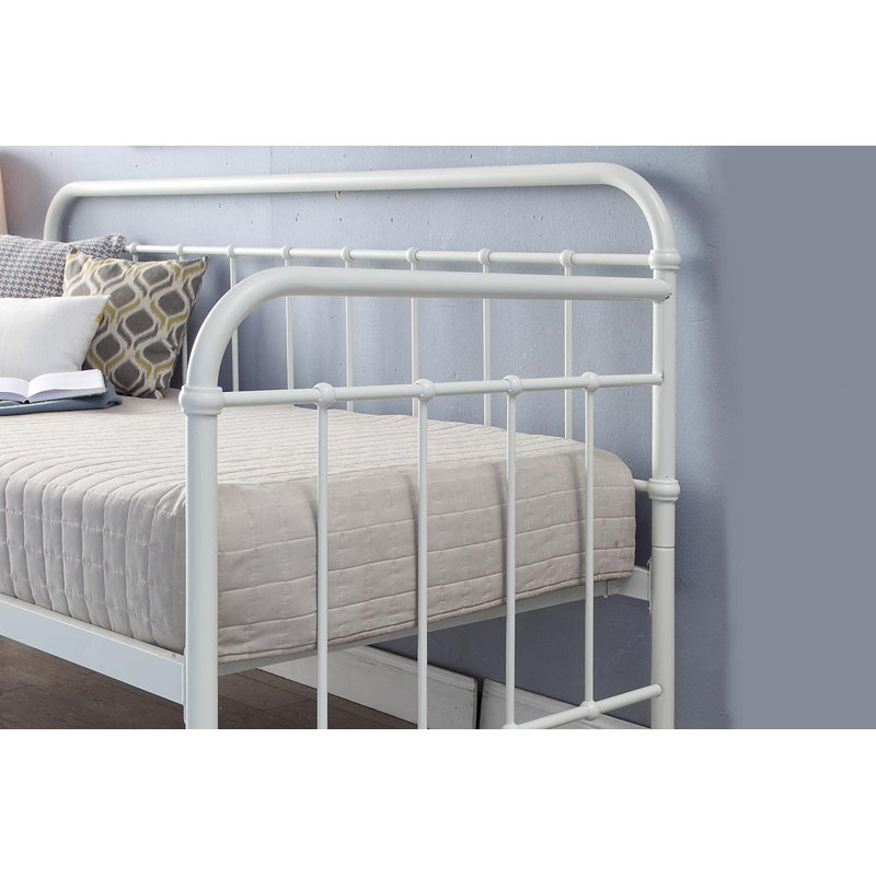 Ivan Daybed with Trundle, White, 12cm Single Memory Foam
