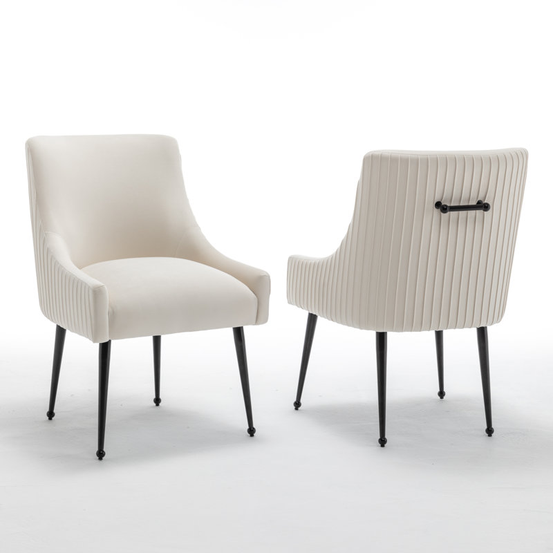 Axia Velvet Dining Chair, Beige, 2