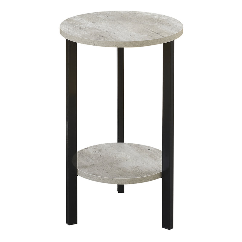 Support à plantes rond Migues, H 23,75 po x L 15 po x l 15 po, Faux bouleau / noir