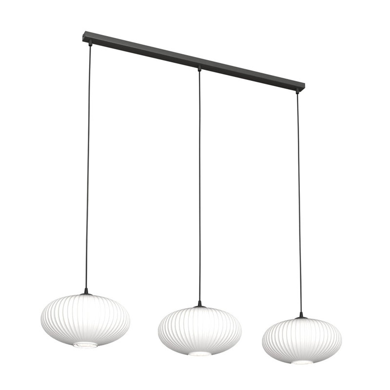 Axentie 3 - Light Matte Black Pendant, Matte Black/Opal