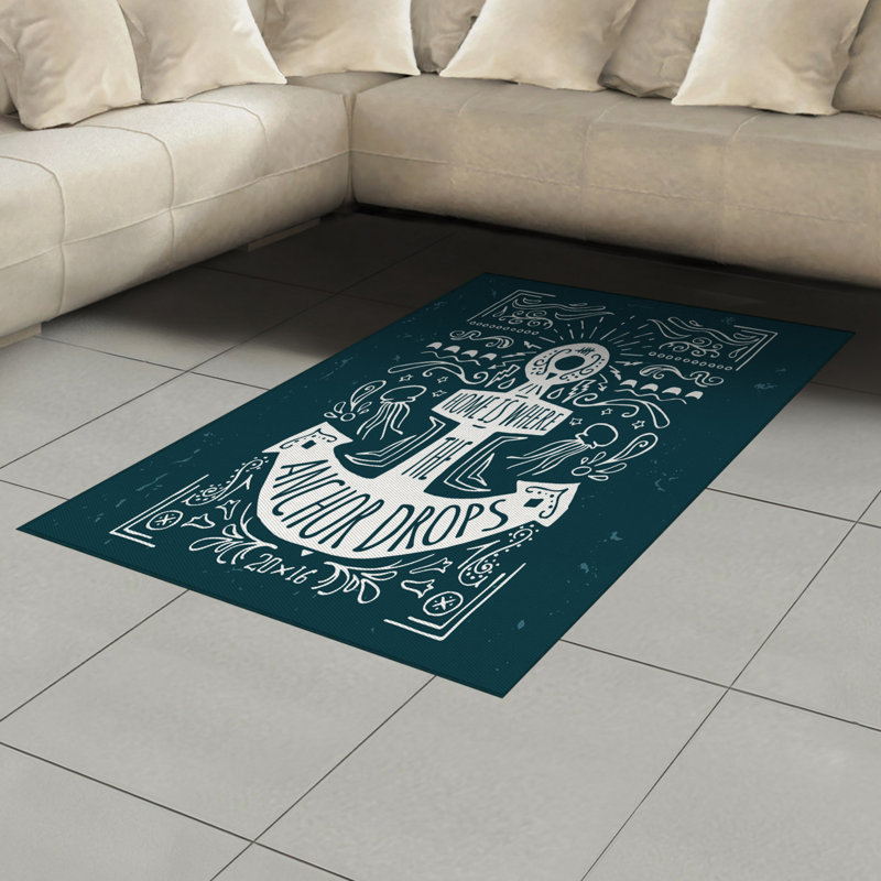 Tapis décoratif en fibres à haute densité Anchor, Rectangle— 4 pi x 5 pi 8 po