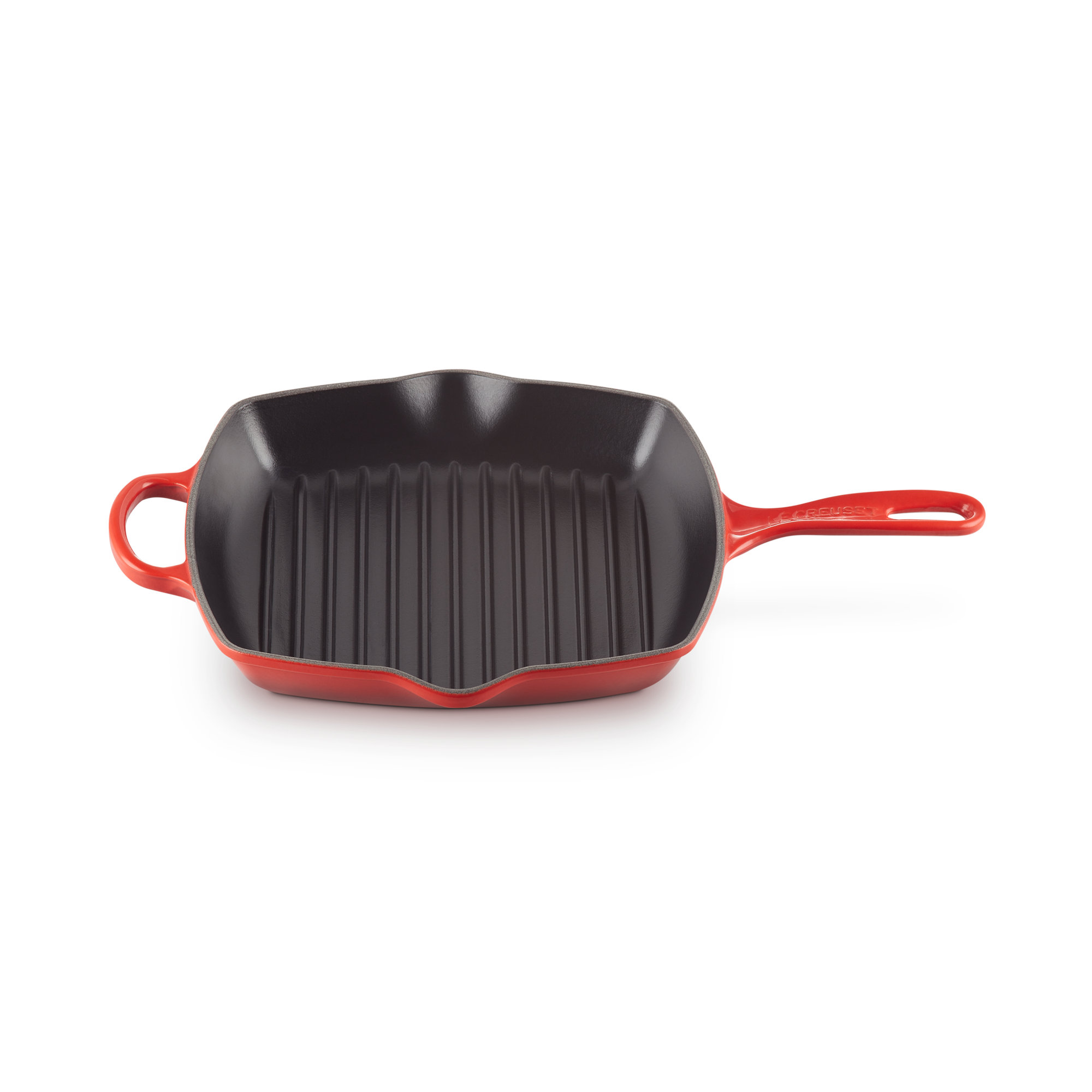 Le Creuset Enameled Cast Iron Signature 10.25" Square Skillet Grill, Cerise Red