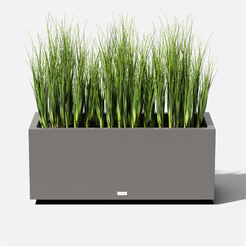 Boîte à fleurs longue Block Series, H 16 po x l 38 po x P 15 po, Gris