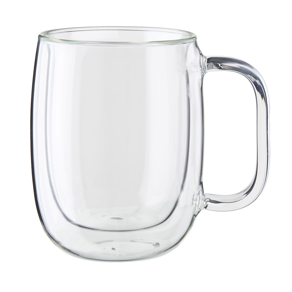 ZWILLING Sorrento Plus Double-Wall Glass Coffee Mug, Clear (Set of 2) ZWILLING J.A. Henckels