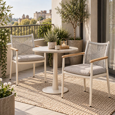 Outdoor Dining Armchair with Cushions