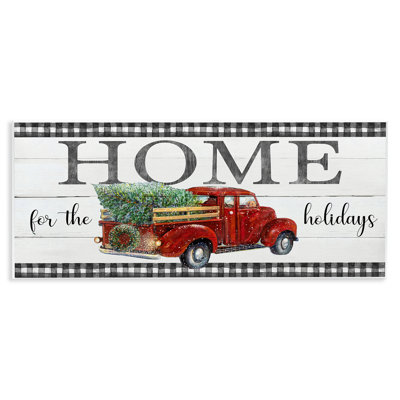 Home For Holidays Truck Canvas Wall Art by Ruane Manning
