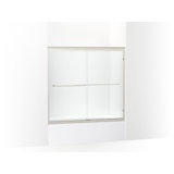 Fluence 54" W - 57" W x 55.44" H Double Sliding Frameless Tub Door