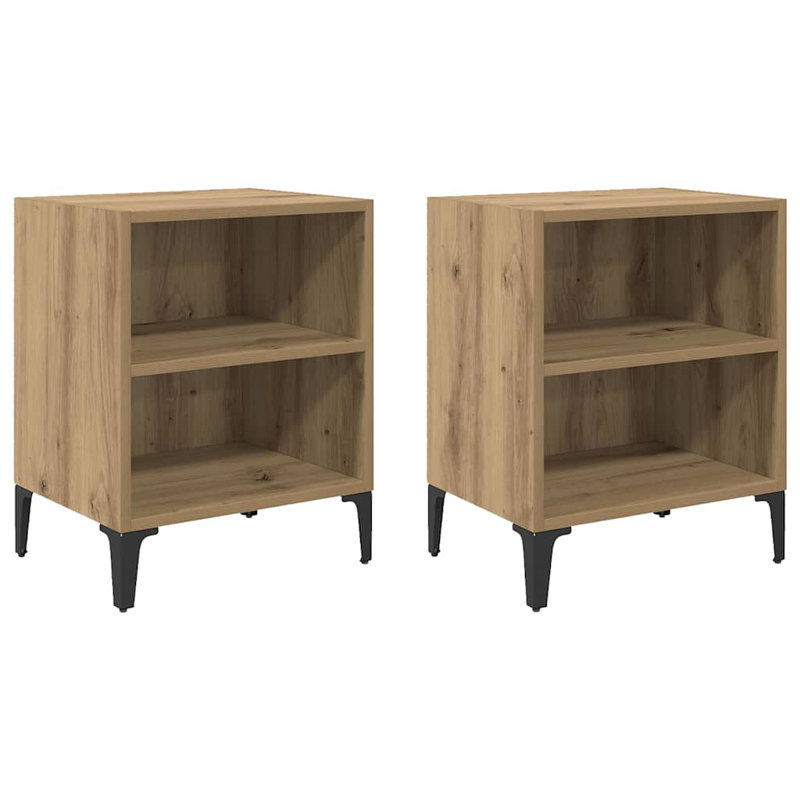 Bedside Cabinet 2 Pcs 40 X 30 X 50 Cm, Artisan Oak