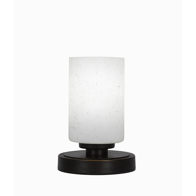 Lampe d'appoint Aneka montrée en granit foncé avec verre de 4 po, Blanc