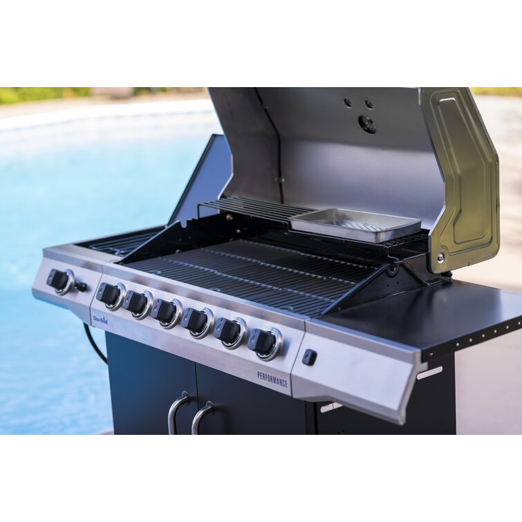 CharBroil Char-Broil 6 - Burner Liquid Propane 32500 BTU Gas Grill with Side  Burner and Cabinet & Reviews