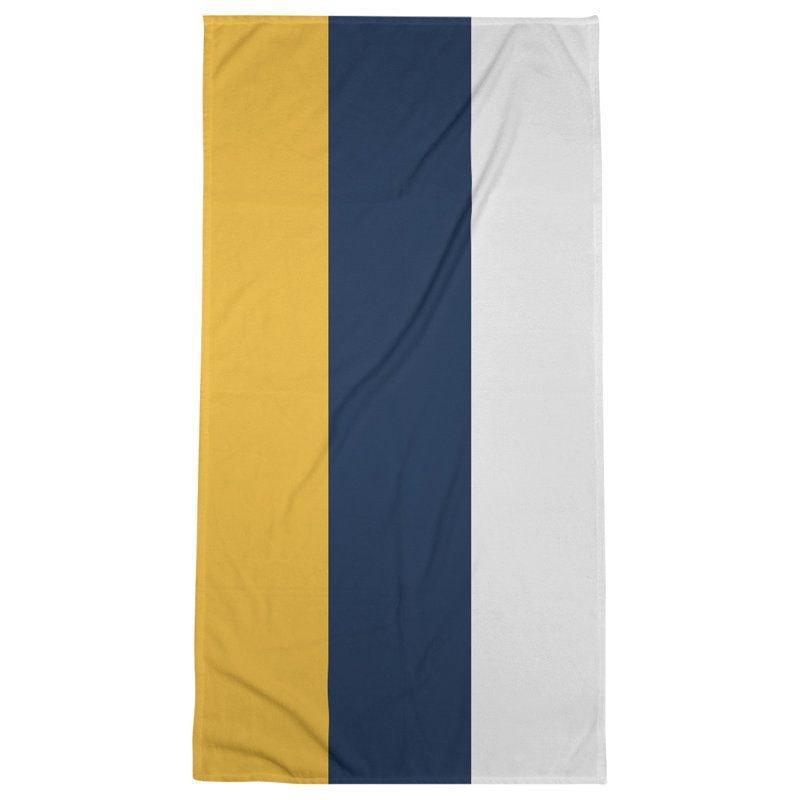 Nashville Lightweight Bath Towel, Gold/Blue/White, Poly/Cotton