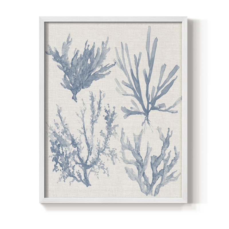«Sea Coral Collection I», reproduction encadrée - bois massif, H 30 po x l 24 po, Blanc