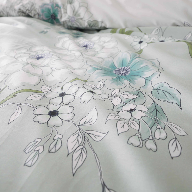 Bianca Chinoiserie Floral Duvet Cover Set, Super King Duvet Cover + 2 Standard Pillowcases