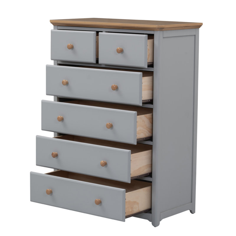 Commode 6 tiroirs Vergilica, Gris