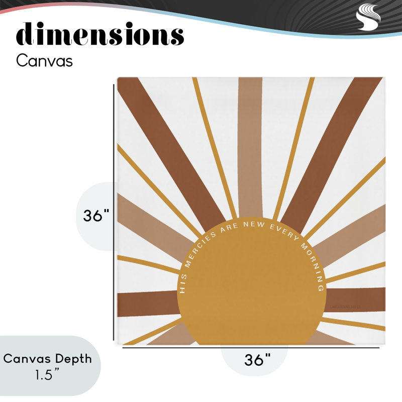 «His Mercies Every Morning Canvas», conception par SD Graphics Studio, H 36 po x l 36 po