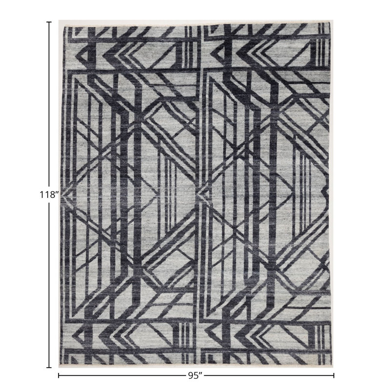 Hand Knotted Abstract Area Rug