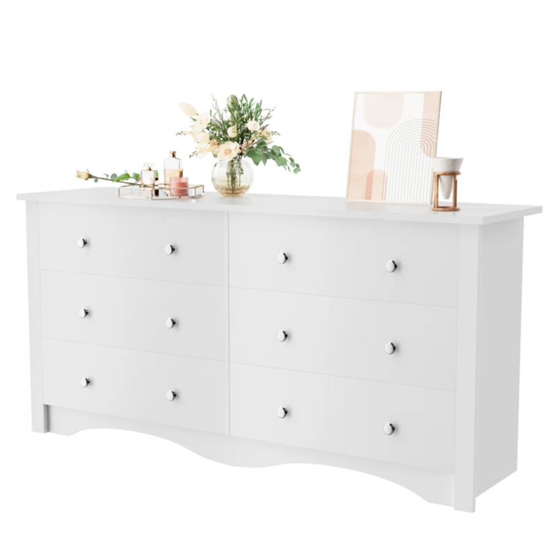 Commode double 12 tiroirs l 116 po, Blanc