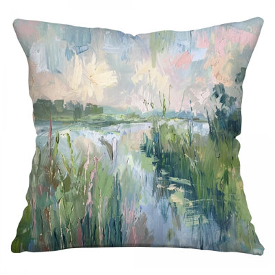 Landscape Nature Microsuede Reversible Throw Pillow