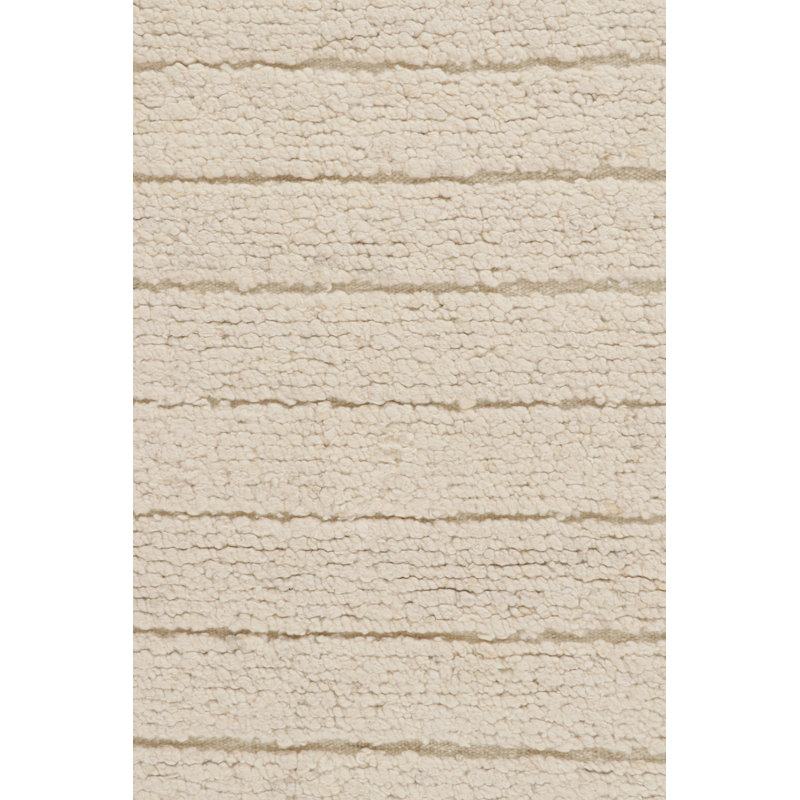 Wool Striped Area Rug in White, Rectangle 10' x 14'