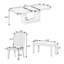 Ensemble de table de salle à manger extensible 6 pièces avec rallonge amovible, banc et 4 chaises rembourrées