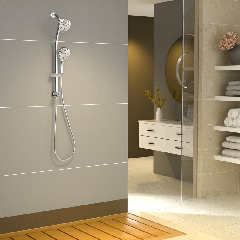 Pomme de douche ronde multifonctionnelle 4,7 po, Chrome