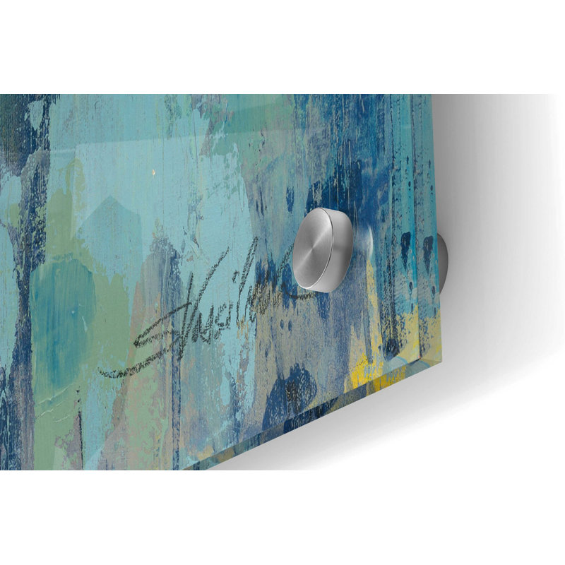 «Abstract Lakeside» par Silvia Vassileva, art mural en verre acrylique, H 24 po x l 36 po x P 0,2 po