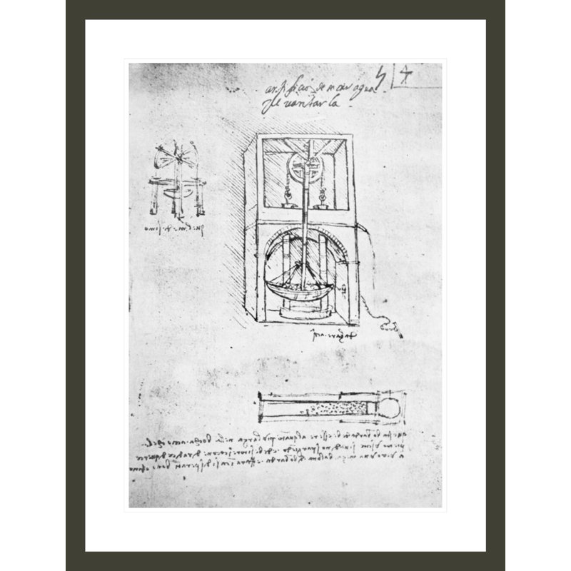 Fol. «54r from Paris Manuscript B» par Leonardo da Vinci, impression giclée encadrée, H 29,5 po x l 22,72 po