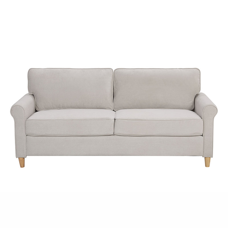 Barrera 3 Seater Velvet Sofa, Beige