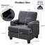 Fauteuil rembourré avec rangement intérieur pour accoudoirs-448415067