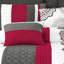 Ensemble de literie complet 8 pièces à rayures mandala rouge et gris anthracite, taille QUEEN