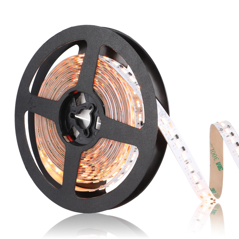 Ruban lumineux à DEL de 16,4 pi de 24 V à intensité variable, ruban à intensité variable de 3000 K à 1800 K, 4,7 W / pi, homologué UL et CE