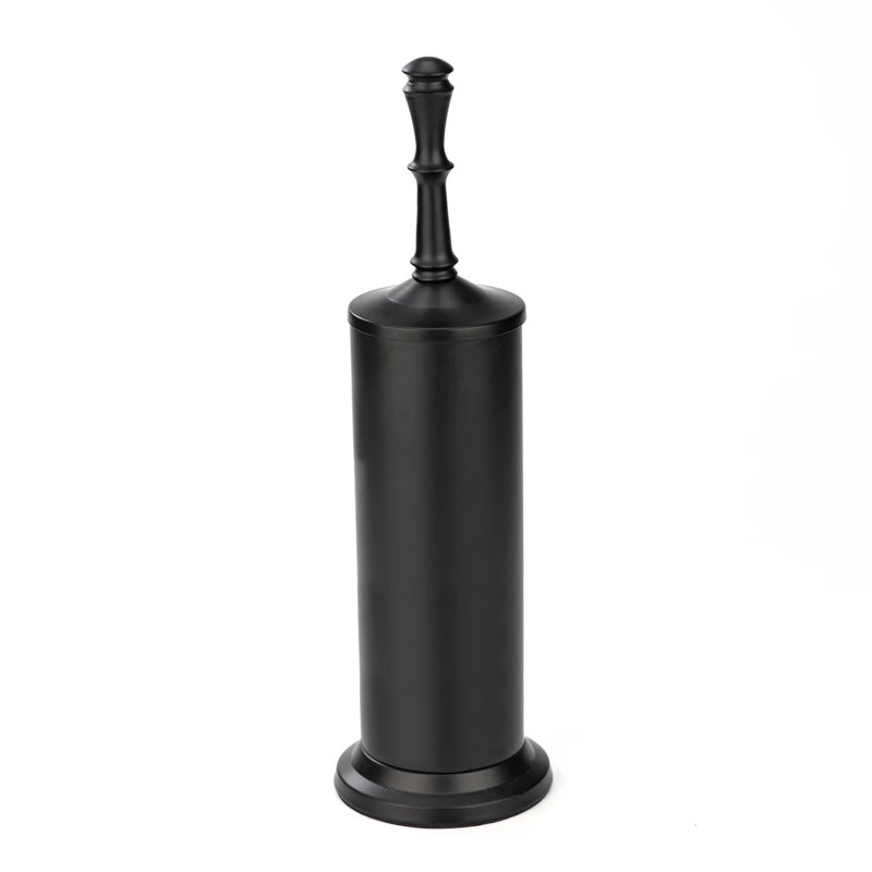 Ensemble de brosses de toilette 16 po de haut noir avec support