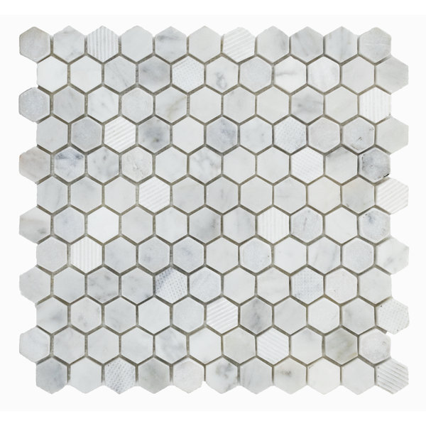 1" x 1" Marble Honeycomb Mosaic Tile