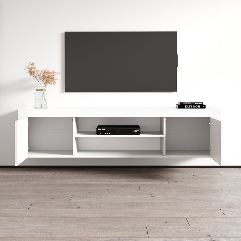 Meuble télé flottant blanc 70,9 po Dia, Blanc