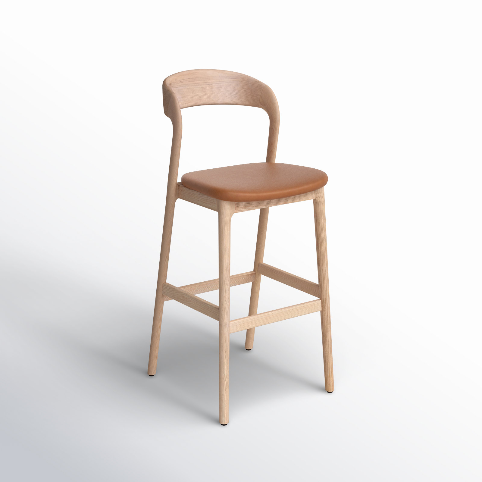Kayla Bar and Counter Stool, Bar Stool (30.5" Seat Height), Sonoma Butterscotch Genuine Leather/Natural