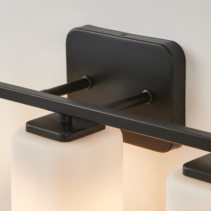 Éclairage pour meuble-lavabo à intensité variable Kagan, Noir mat, 3, Blanc