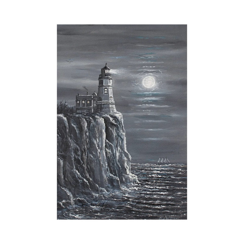 Split Rock Lighthouse by Jim Williams - Wrapped Canvas Painting, 30.48cm H x 20.32cm W x 1.91cm D