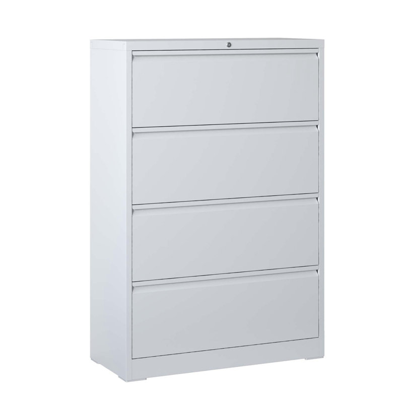 Manosh 35.43'' Wide 4 -Drawer Steel File Cabinet, White