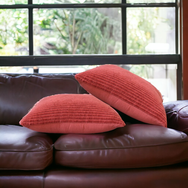 Ingvald Striped Square Cushion, Red