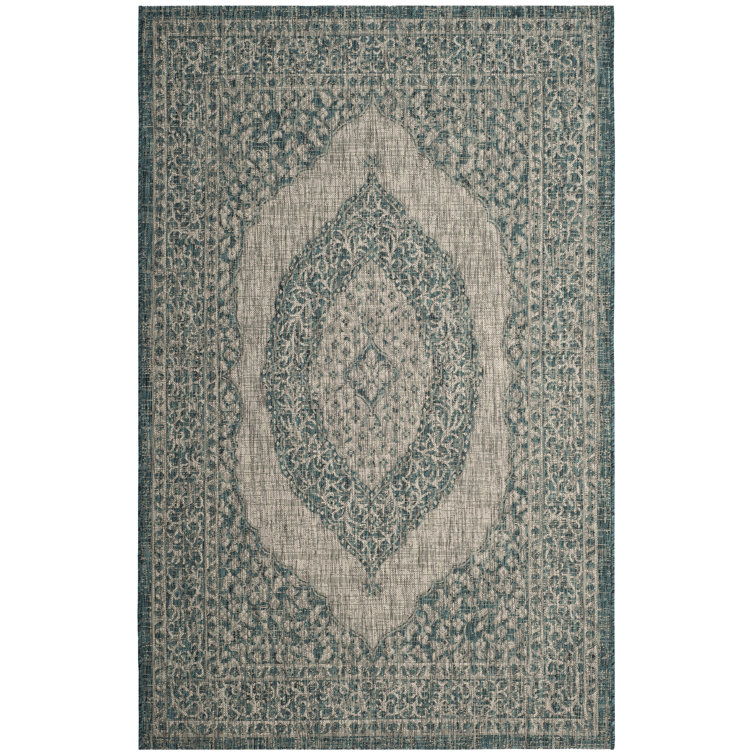 Auburn Light Grey/Teal Indoor/Outdoor Rug