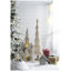 Lampe de table crème en fer avec bordure frangée et base en bois massif