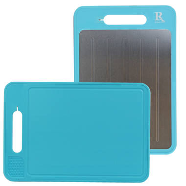 MARTHA STEWART 18x13 in. Rectangular Plastic Cutting Board in Blue  985119731M - The Home Depot