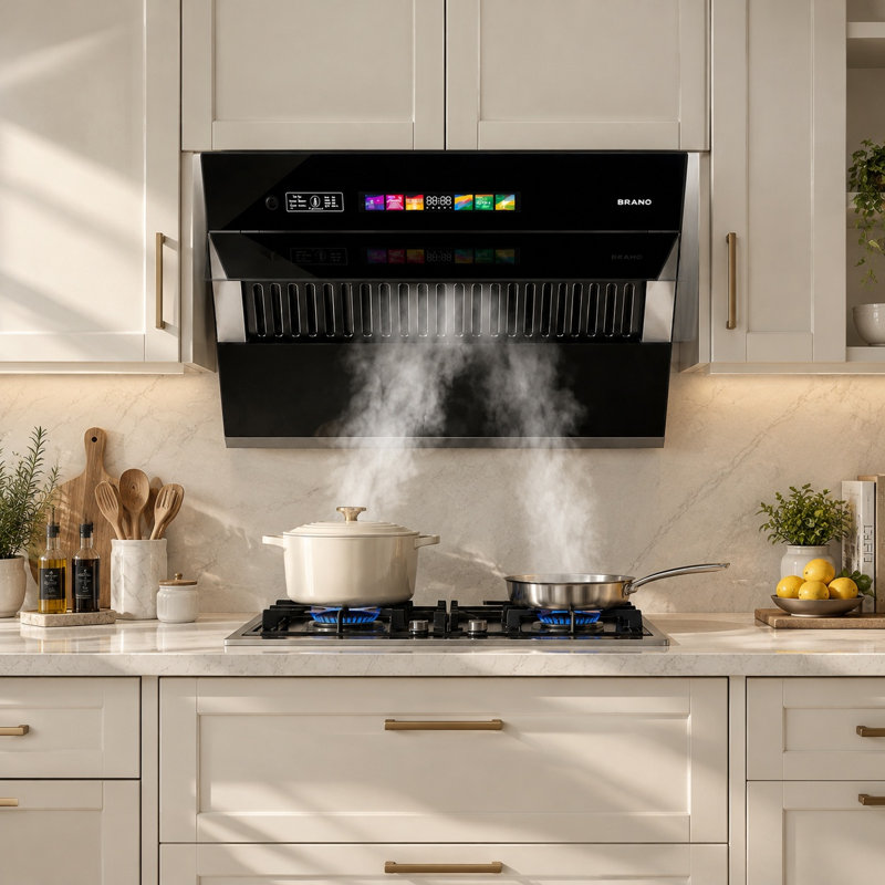 BRANO 30 in. 900 CFM Convertible Under Cabinet Range Hood, Stainless Steel Kitchen Vent Hood with Voice/Gesture/Touch Control, 4-Speed Fan, LED Lights & Memory Function