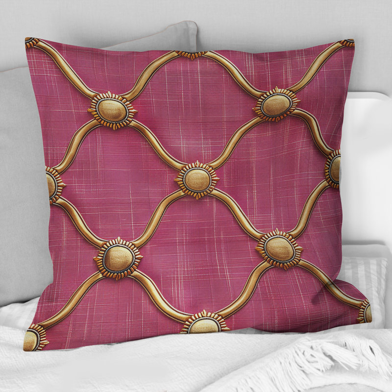 Coussin Magenta Quatrefoil Glam I - Transitional, H 18 po x l 18 po