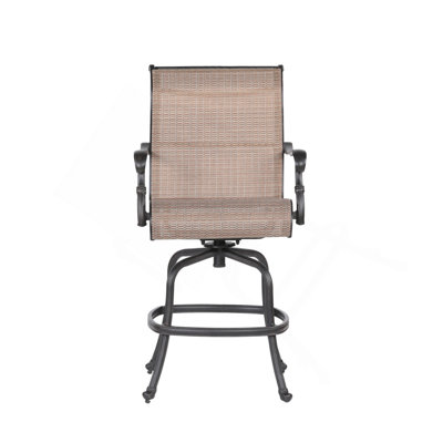 Tabouret de bar pivotant d'extérieur en aluminium pour patio, ensemble de 2