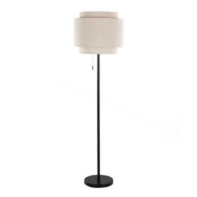 Lampe sur pied contemporaine 64 po en métal avec abat-jour en métal Tier