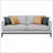Light Grey Cushion Back Sofa With Pillows